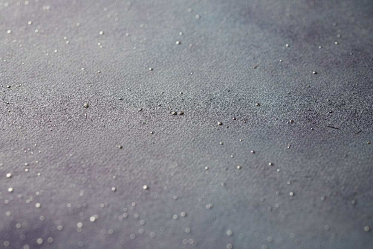 Pigment baskı detayı — gümüş tonlu yıldız alanı